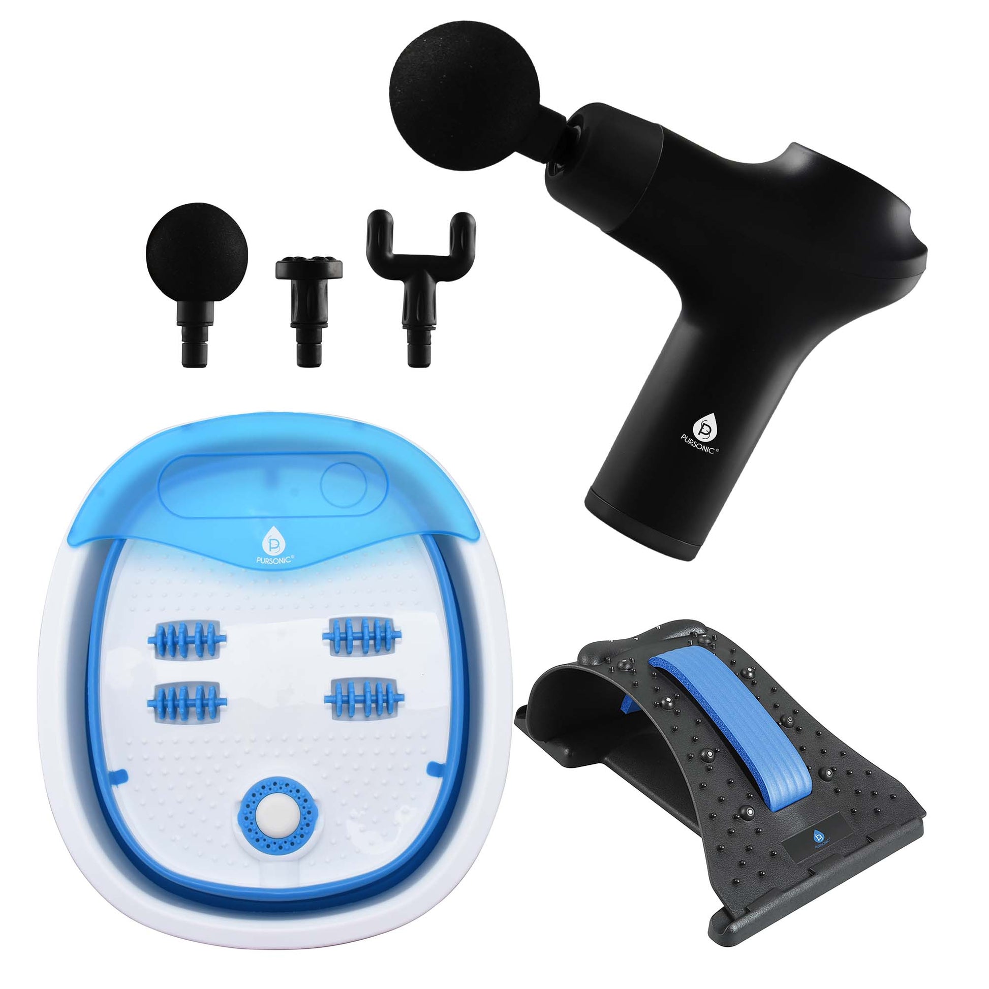 Head-to-Toe Relaxation Bundle: Massage Gun, Neck & Shoulder Stretcher, Foot Massager-4